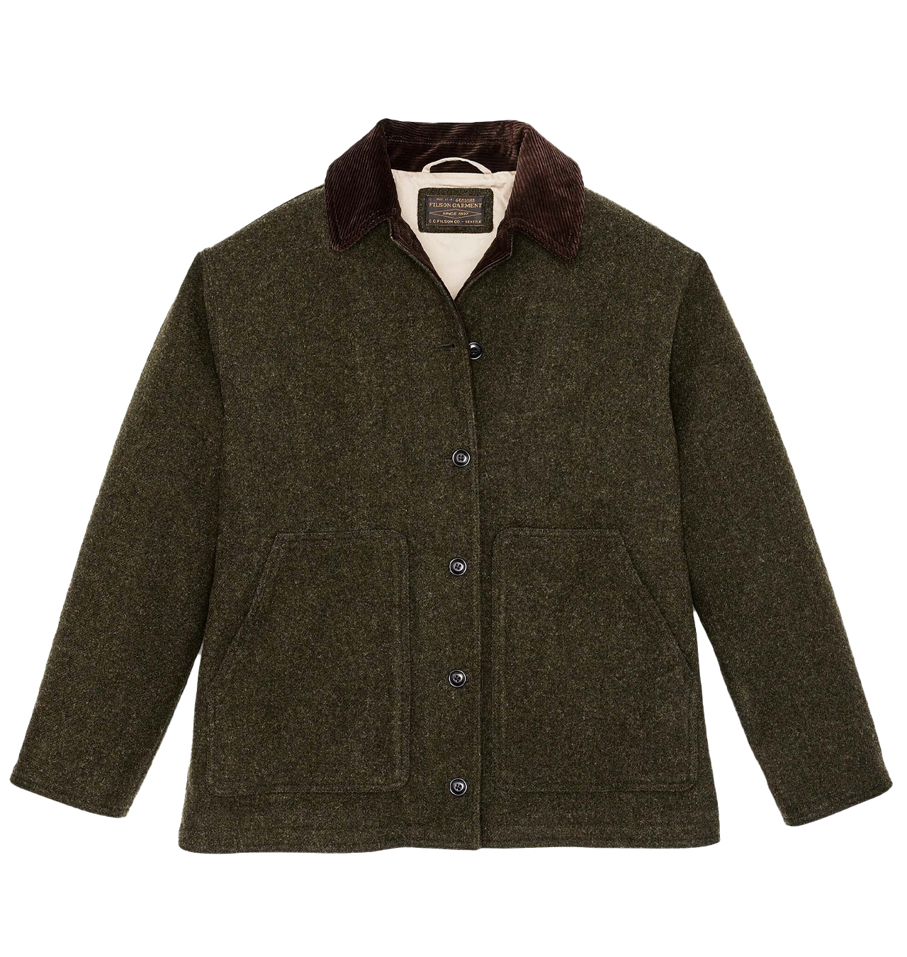Filson - Womens Mackinaw Wool Barn Coat - Forest Green
