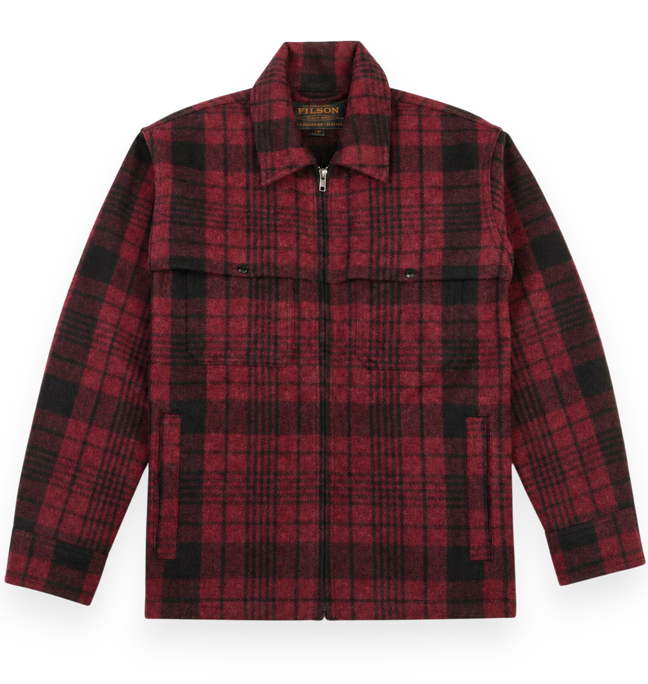 Filson - Wool Cruiser Jac-Shirt - Burgundy/Black Plaid