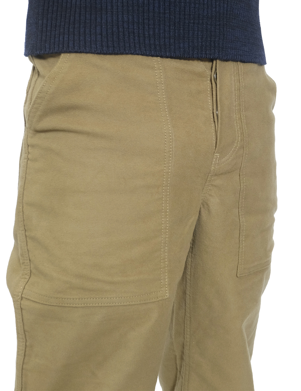 Brushed Cotton Moleskin Cargo Pants