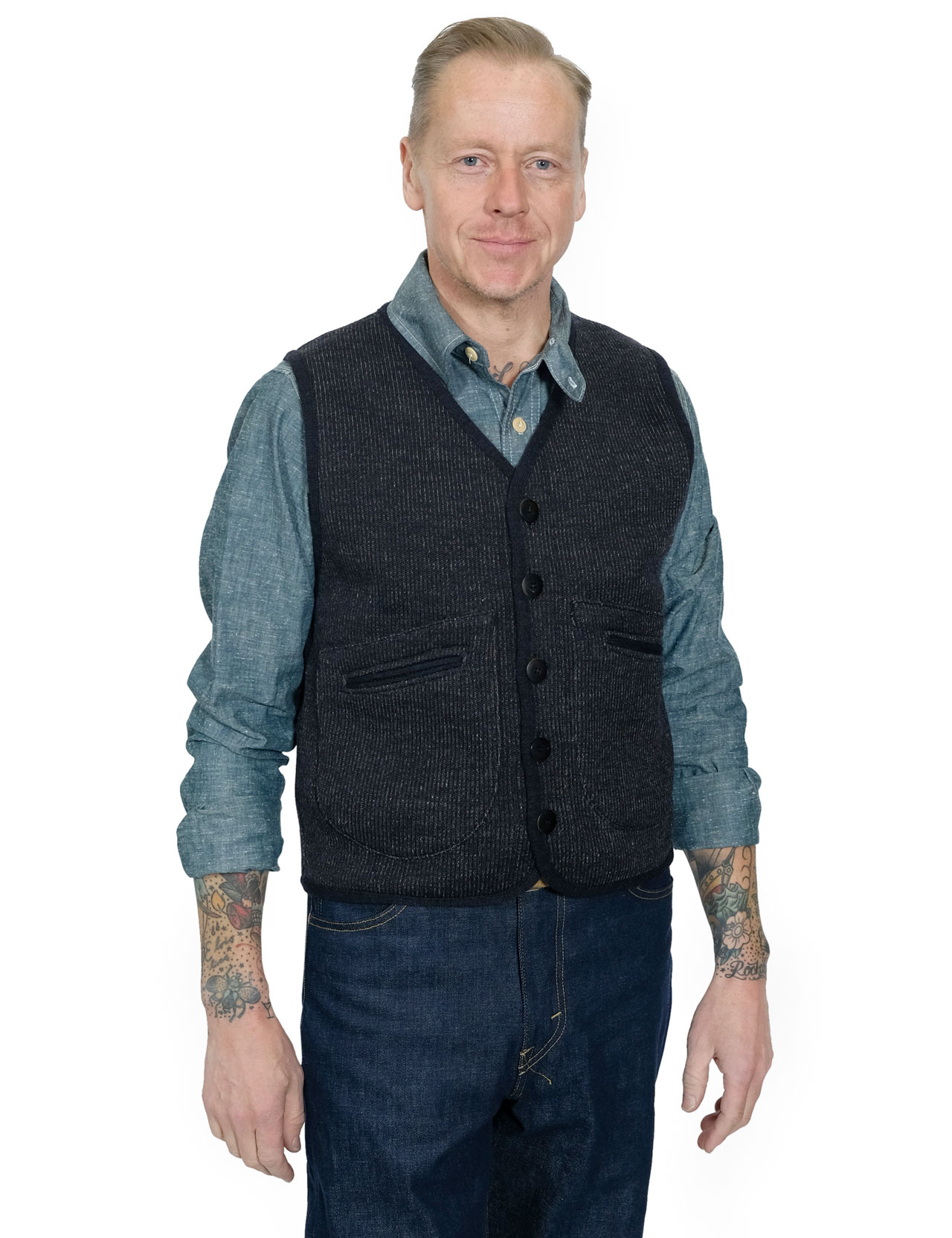 Fleurs De Bagne - Emile The Vest - Dark Marine Navy