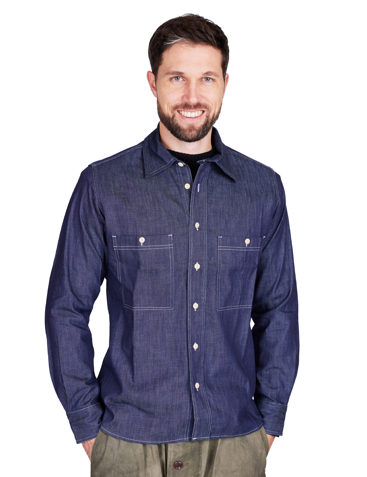 Fleurs De Bagne - La Chemise The Camisard Shirt - Dark Chambray 