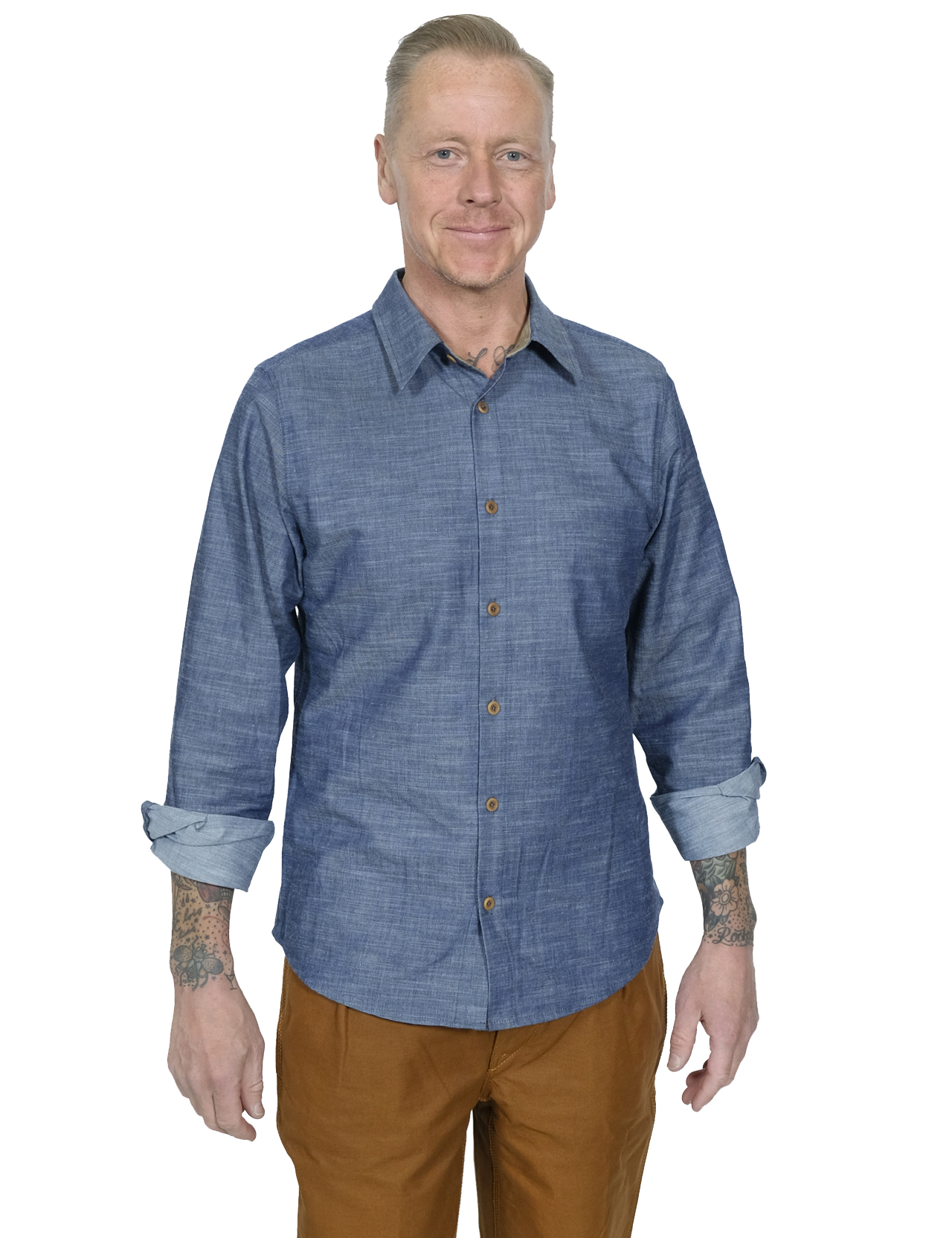 Fleurs De Bagne - The Classic Chambray Shirt - Indigo