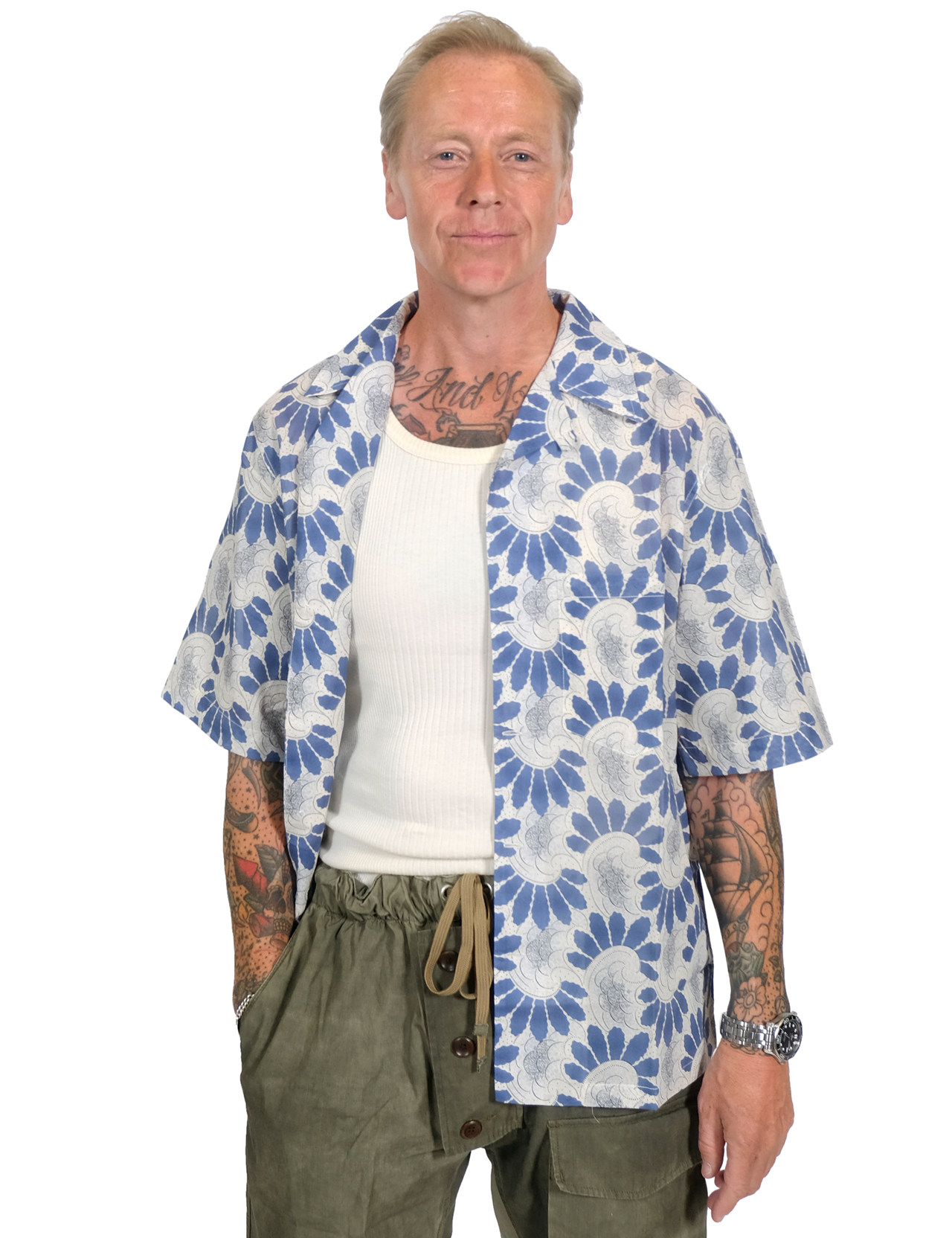 Fleurs-De-Bagne---The-Hawaian-Shirt-Japanese-Stamp---Blue11234