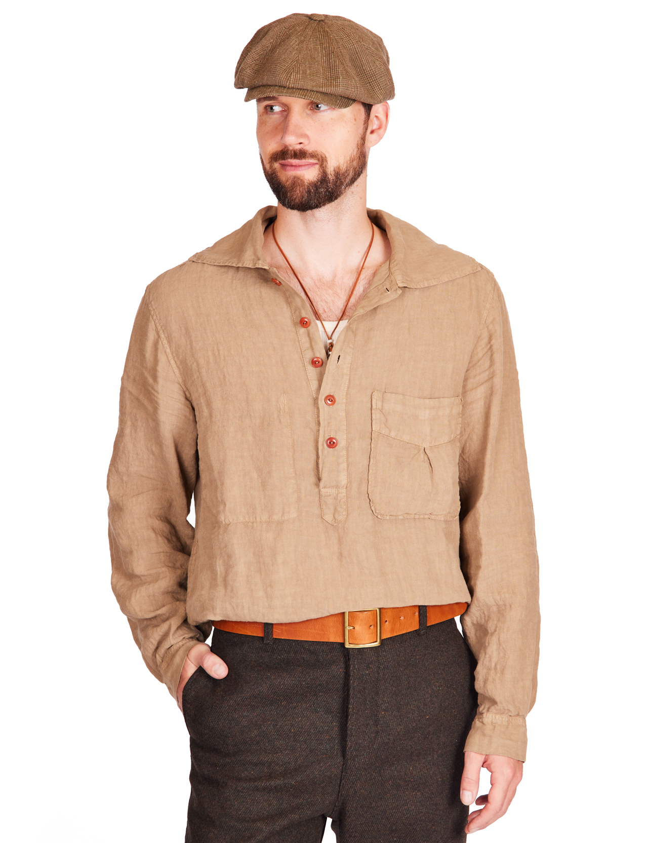 Fleurs De Bagne - The Tataouine Linen Shirt - Khaki 