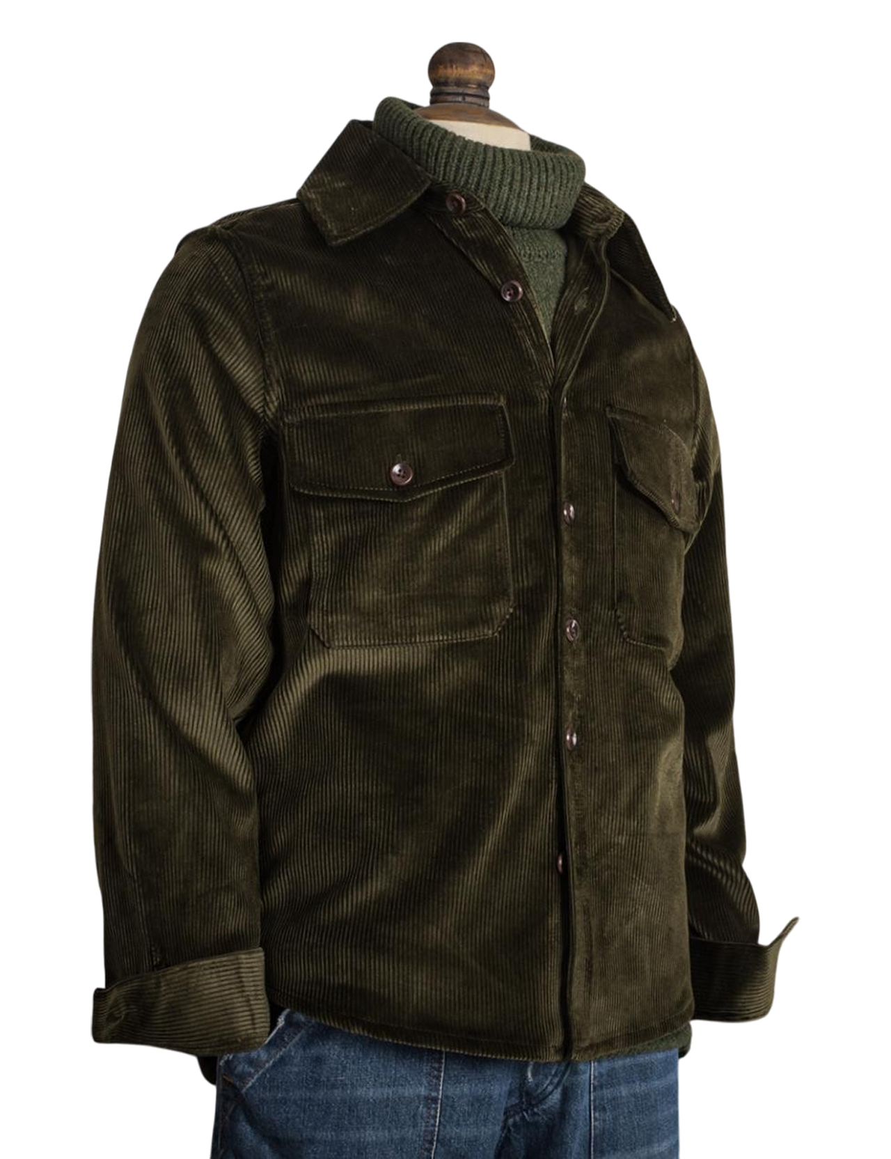 Fleurs de Bagne - Baroudeur Corduroy Overshirt - Khaki