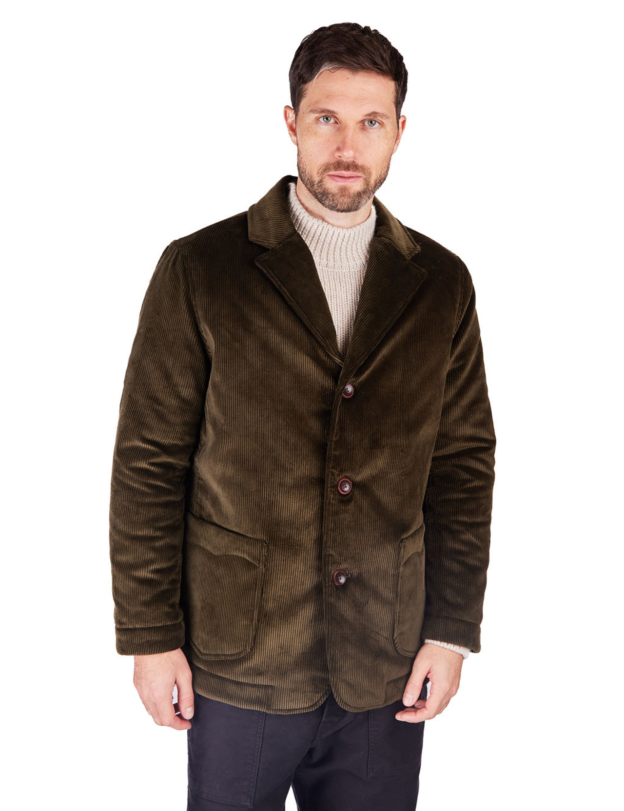 Fleurs de Bagne - Le Blazer ´Anatole´ Foremans Jacket - Khaki Corduroy
