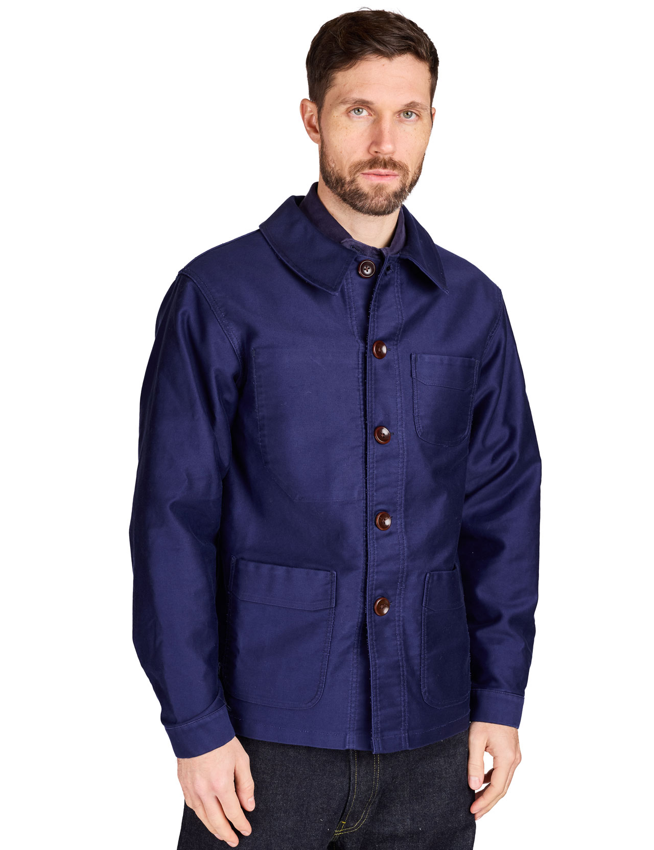 Fleurs de Bagne - Le Bourgeron Moleskine French Chore Coat Jacket - Prussian B