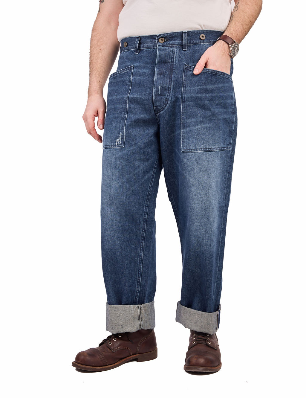 Fleurs-de-Bagne---Le-Pantalon-Penitencier-Heavy-Used-Denim-Jeans---15oz-11