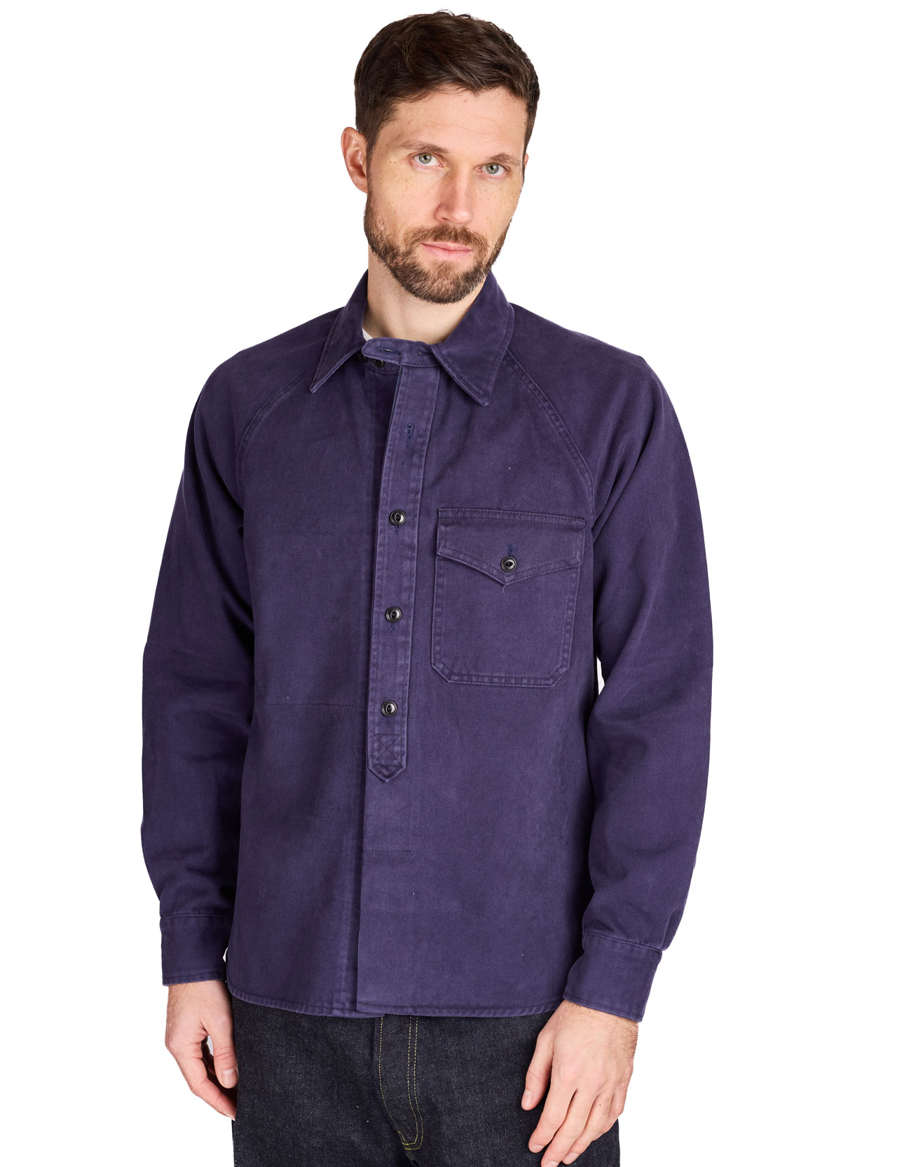 Fleurs de Bagne - The Oleron Overshirt Heavy Used Canvas - Indigo