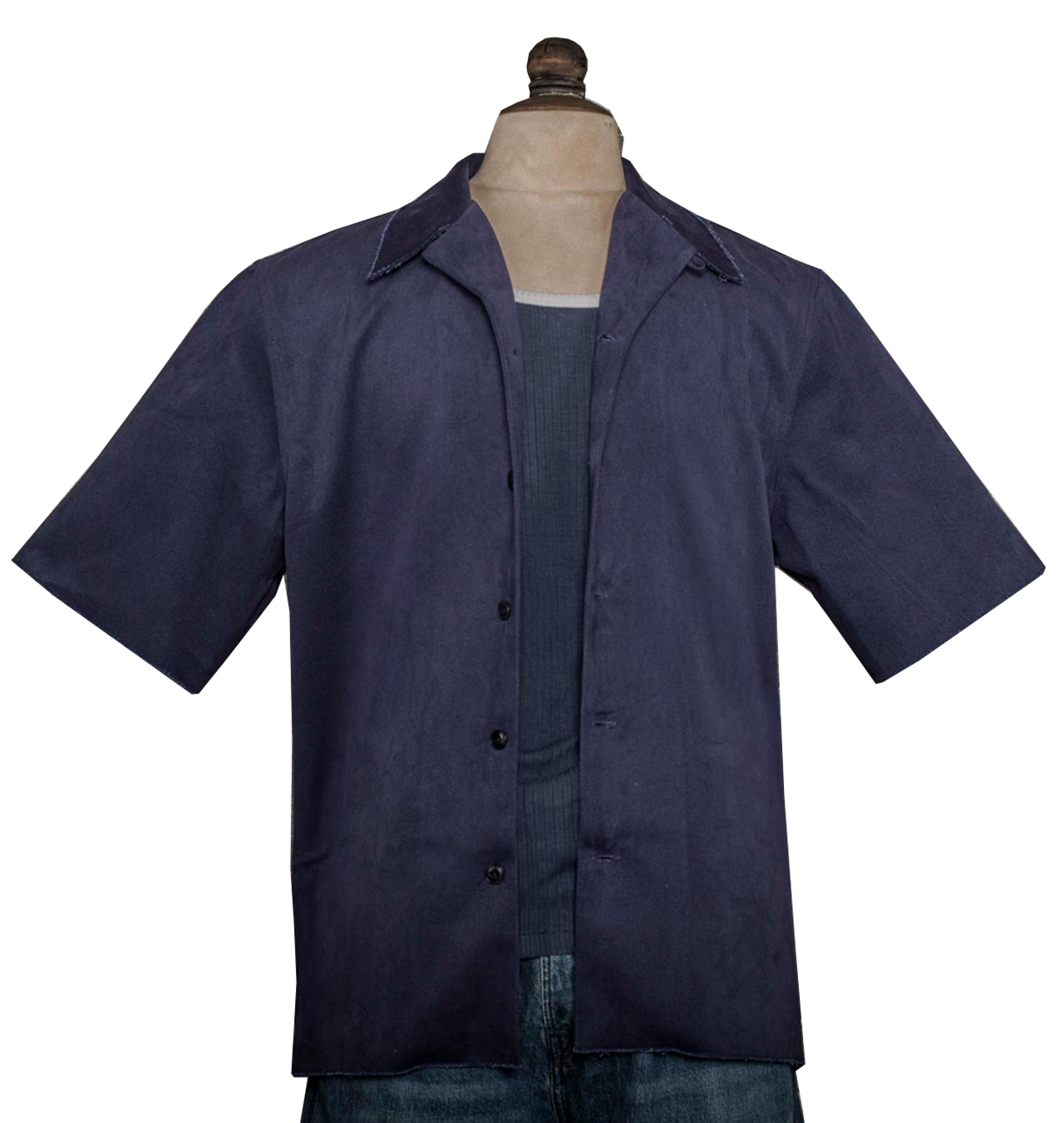 Fleurs de Bagne - Used Canvas Vintage Work Shirt - Indigo