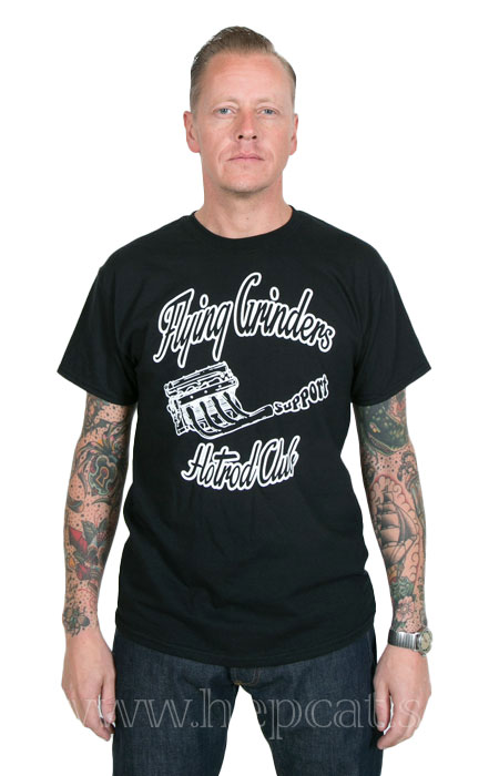 Flying Grinders Hot-Rod Club - Support Tee - Black