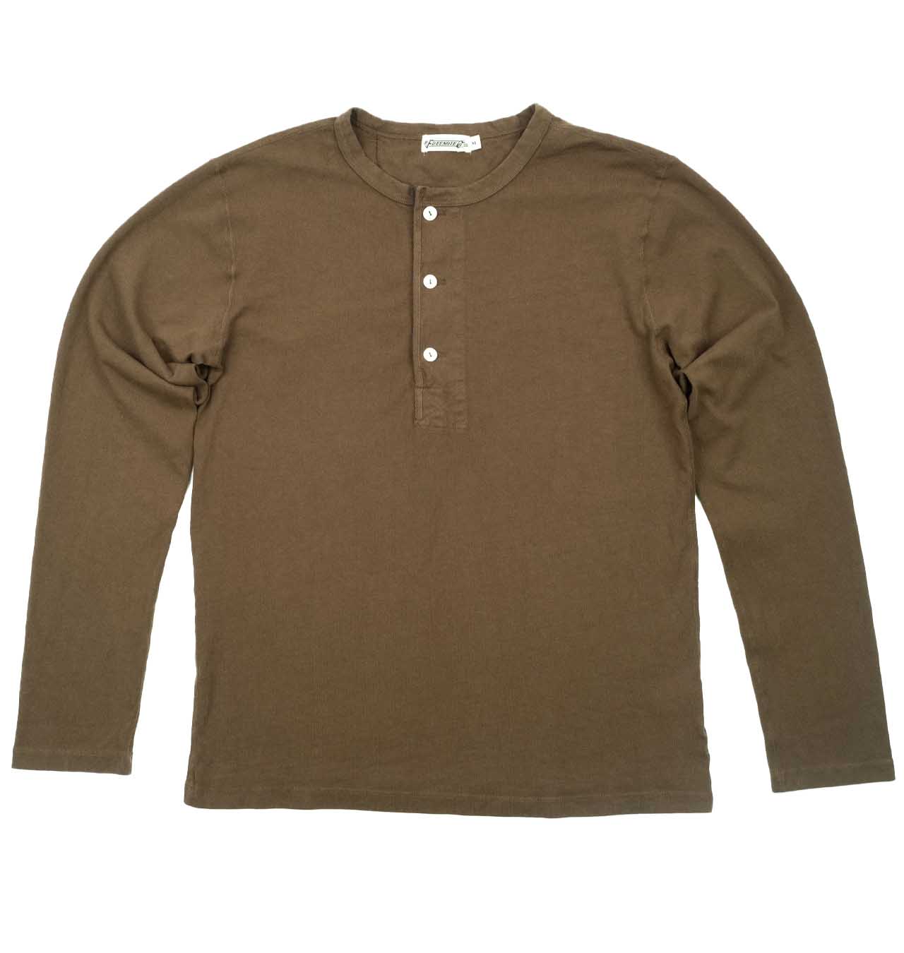 Freenote Cloth - 13 oz Long Sleeve Henley - Cedar