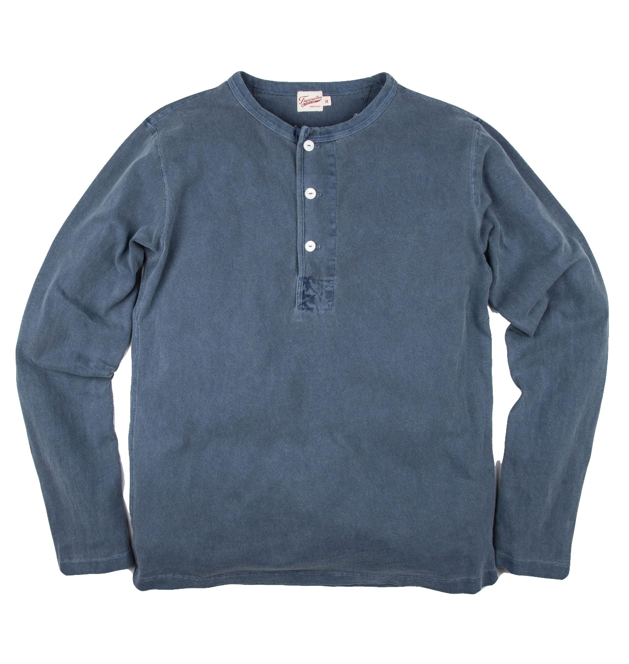 Freenote Cloth - 13oz Long Sleeve Henley - Faded Blue