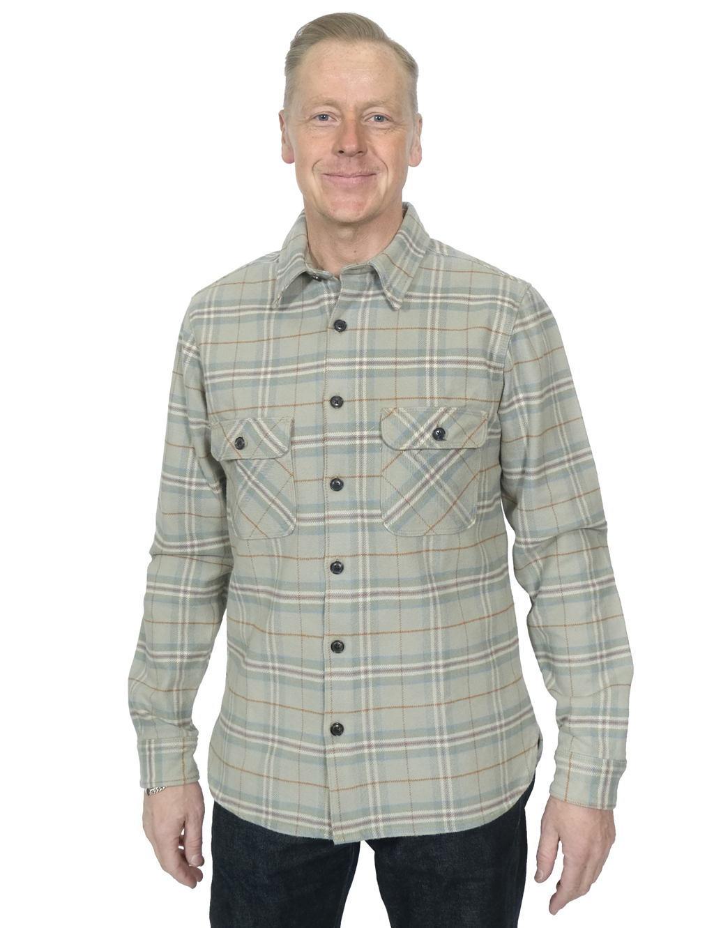 Freenote Cloth - Benson Classic Overshirt - Sage Plaid