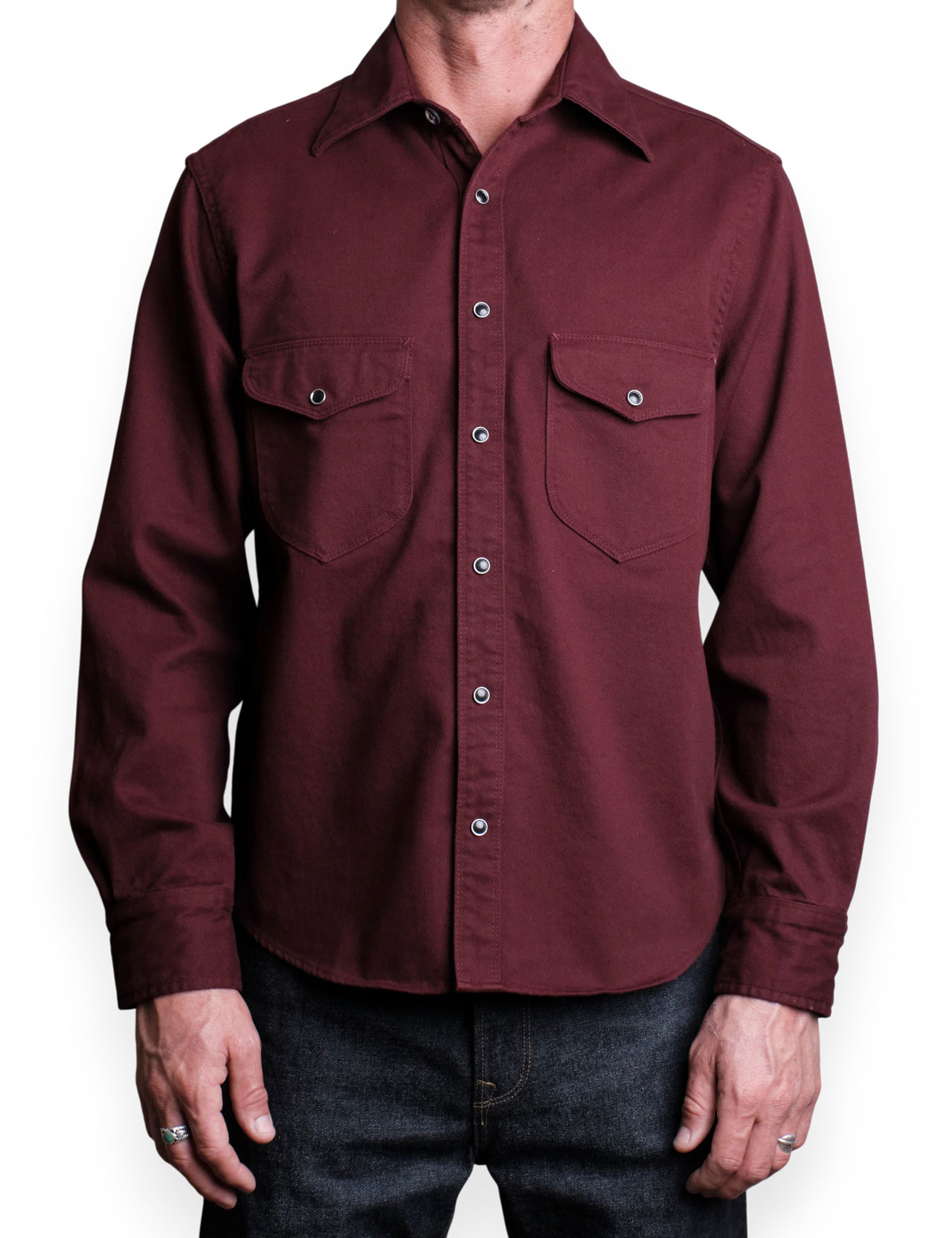 Freenote Cloth - Bodie Western Shirt - Burgundy Twill