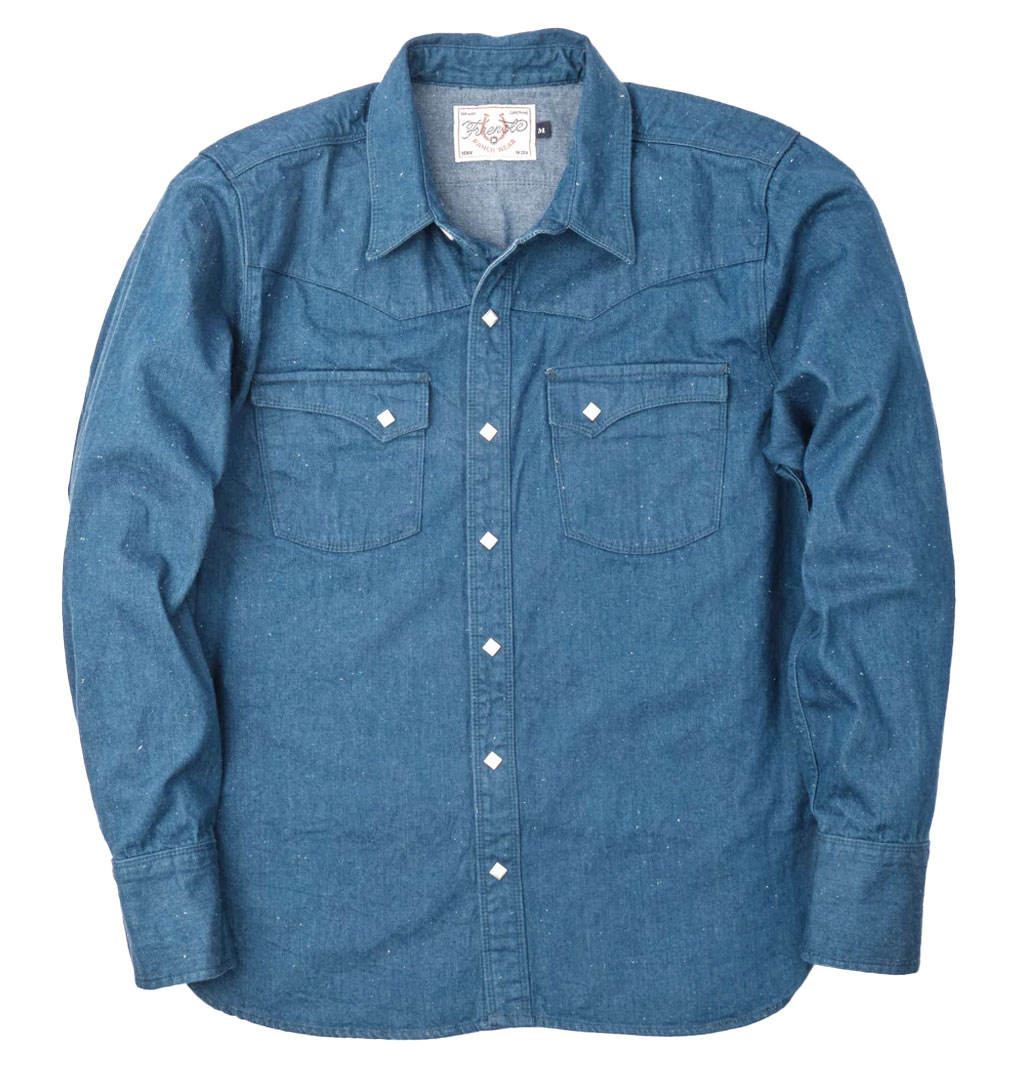 Freenote Cloth - Calico Western Denim Shirt - Pacific Blue Denim