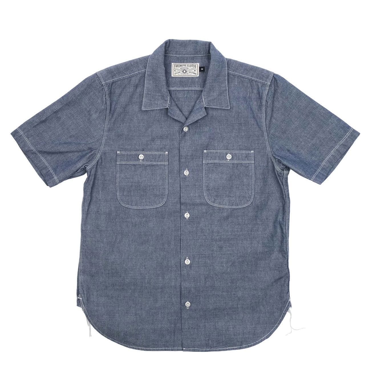 Freenote-Cloth---Dayton-Short-Sleeve-Chambray-Shirt---Blue1