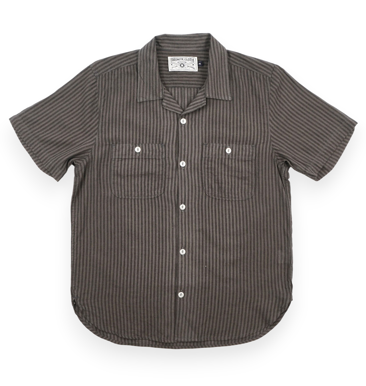 Freenote Cloth - Dayton Short Sleeve Shirt - Black Stripe
