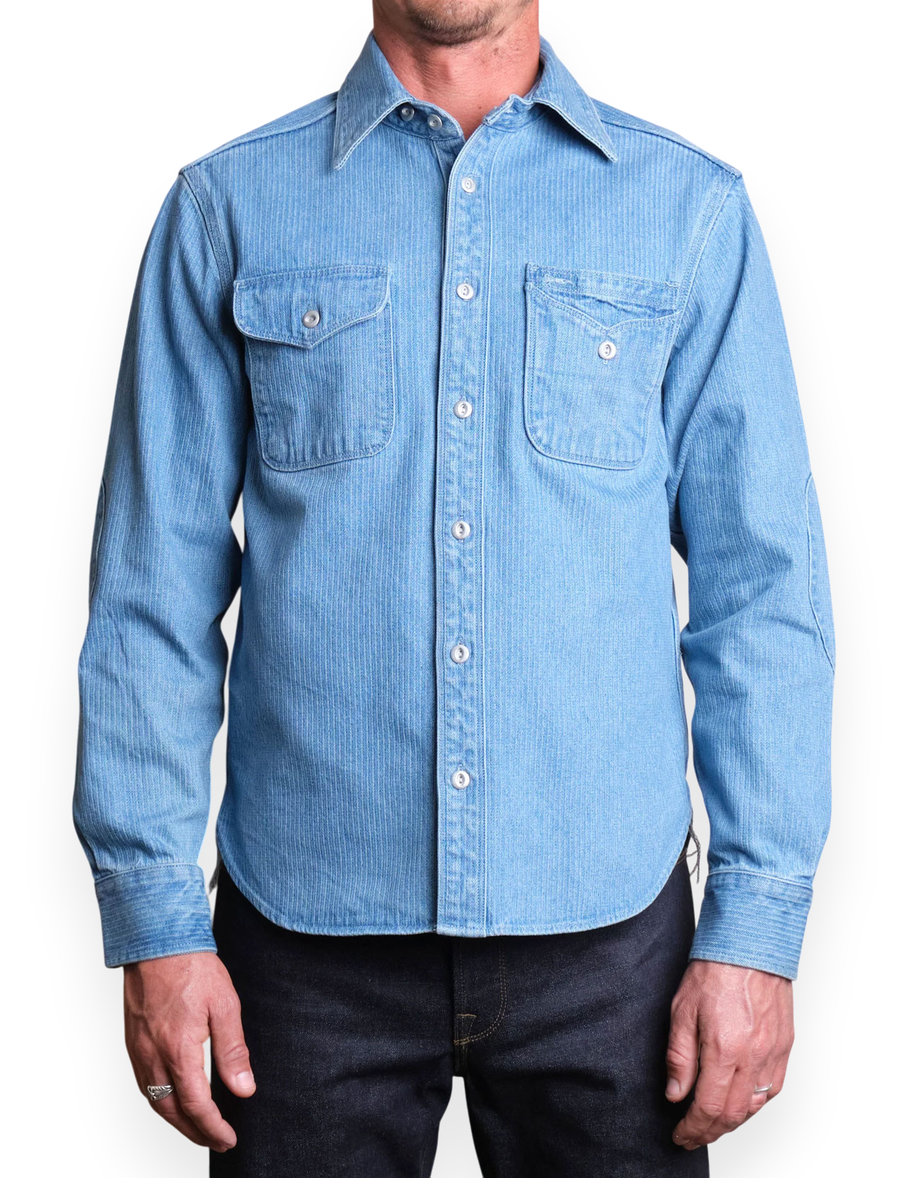 Freenote Cloth - Lambert Workwear Shirt - Bleach Indigo Cord