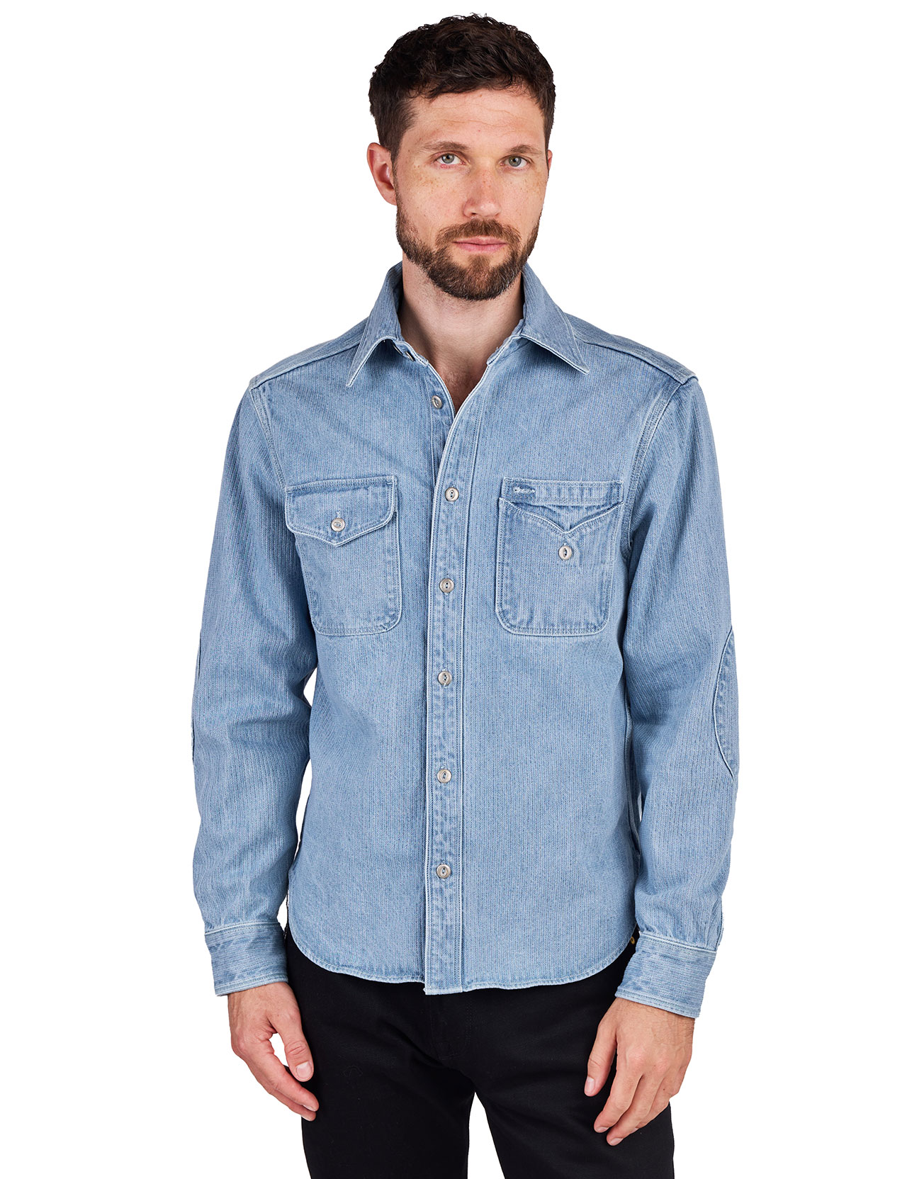 Freenote Cloth - Lambert Workwear Shirt - Bleach Indigo Cord