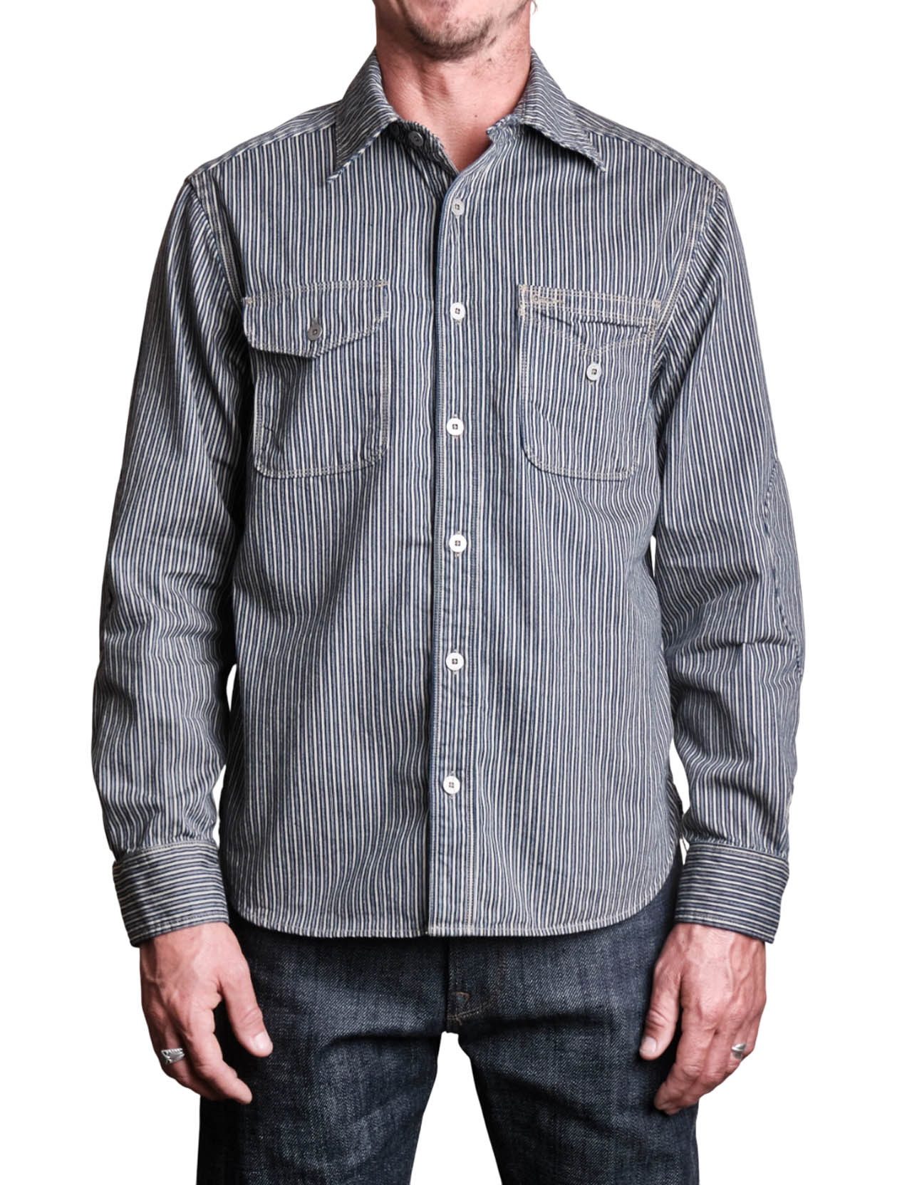Freenote Cloth - Lambert Workwear Shirt - Cream Stripe