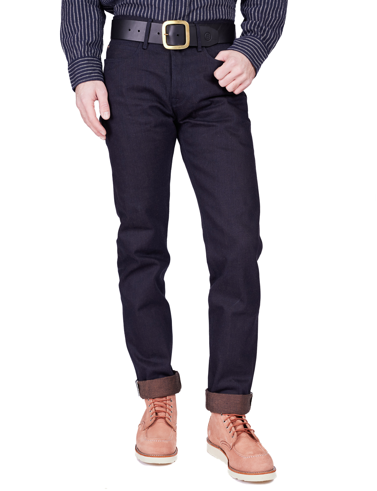 Freenote Cloth - Portola Classic Taper Jeans Indigo Brown Denim - 16 oz