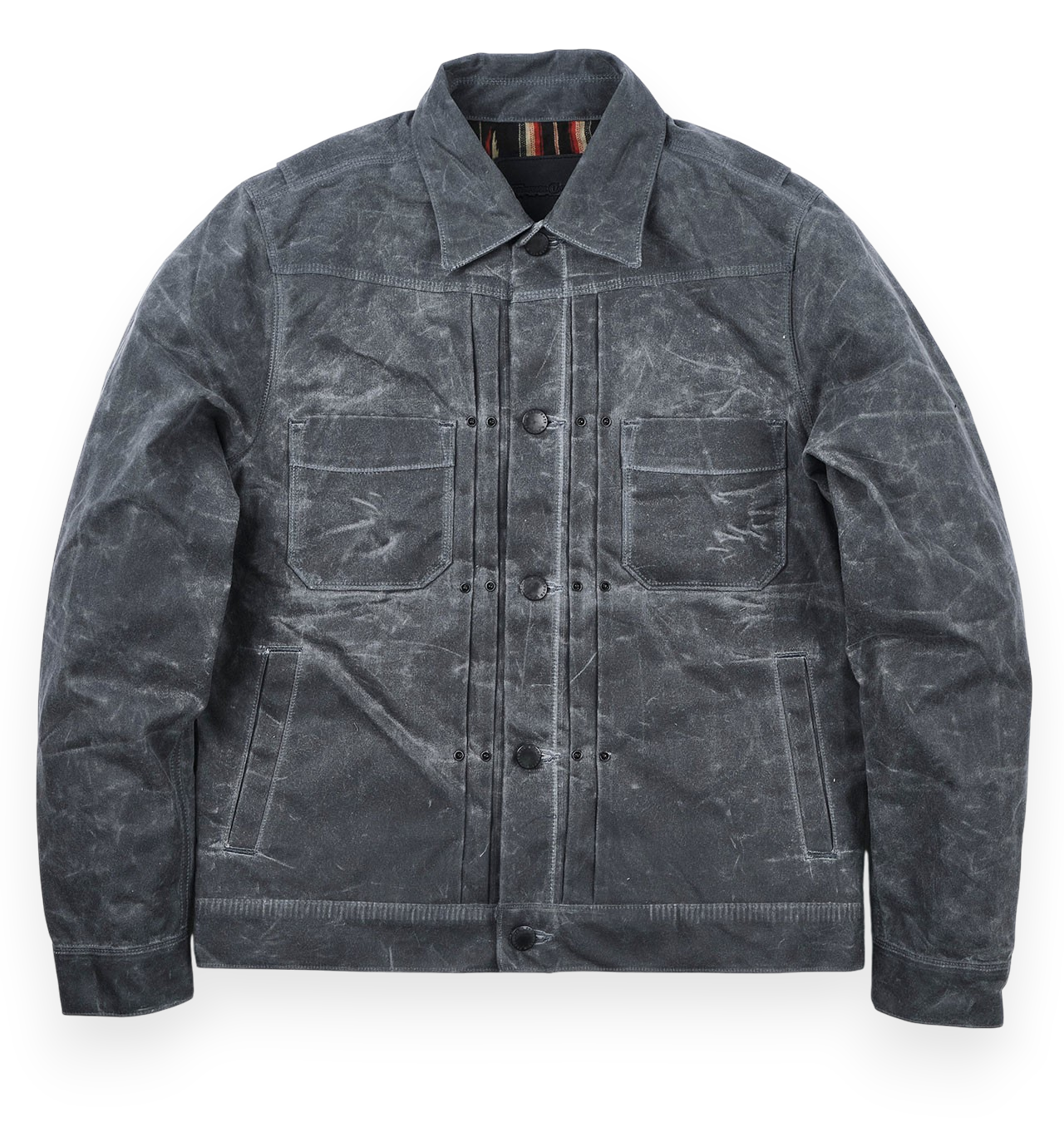 Freenote Cloth - Riders Jacket Waxed Canvas - Charcoal