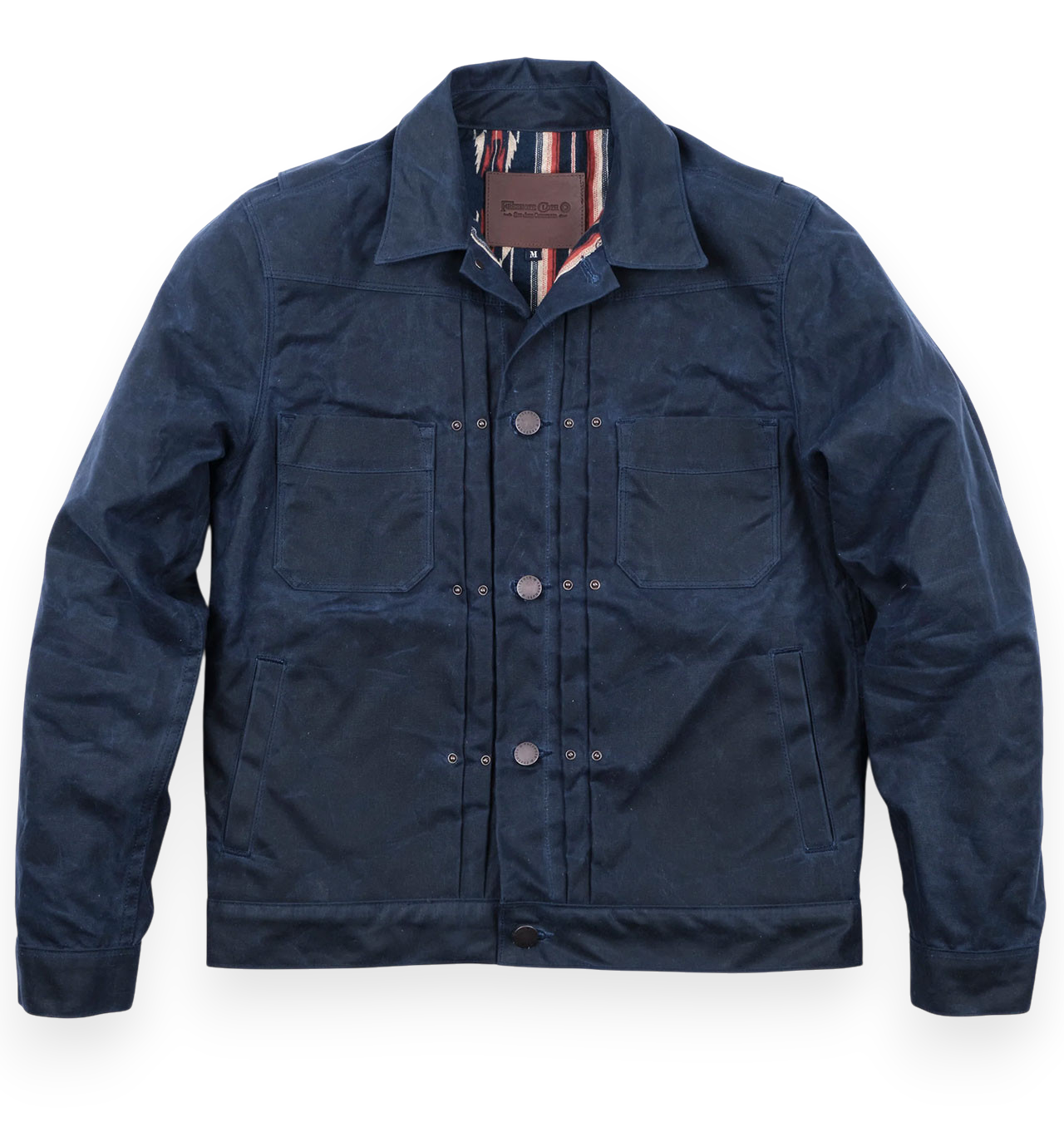 Freenote Cloth - Riders Jacket Waxed Canvas Purple Interior - Navy