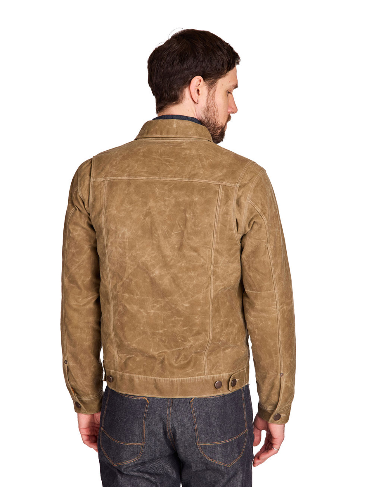 Freenote Cloth - Riders Jacket Waxed Canvas Purple Interior - Tobacco