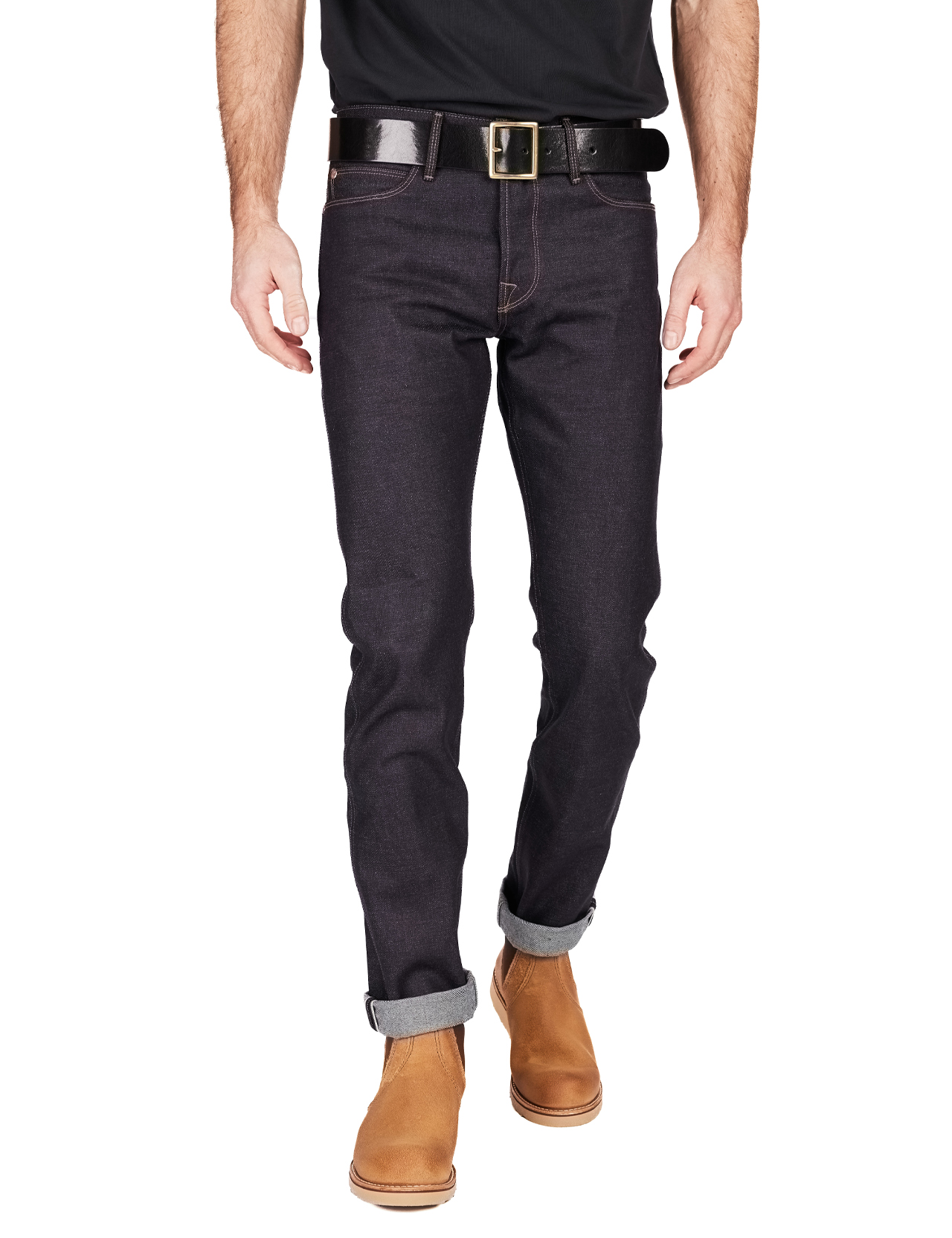 【SCENERITY】Linen Raw Denim Pants Freenote Cloth - Rios Slim Straight Raw Denim Jeans - 14.5 oz