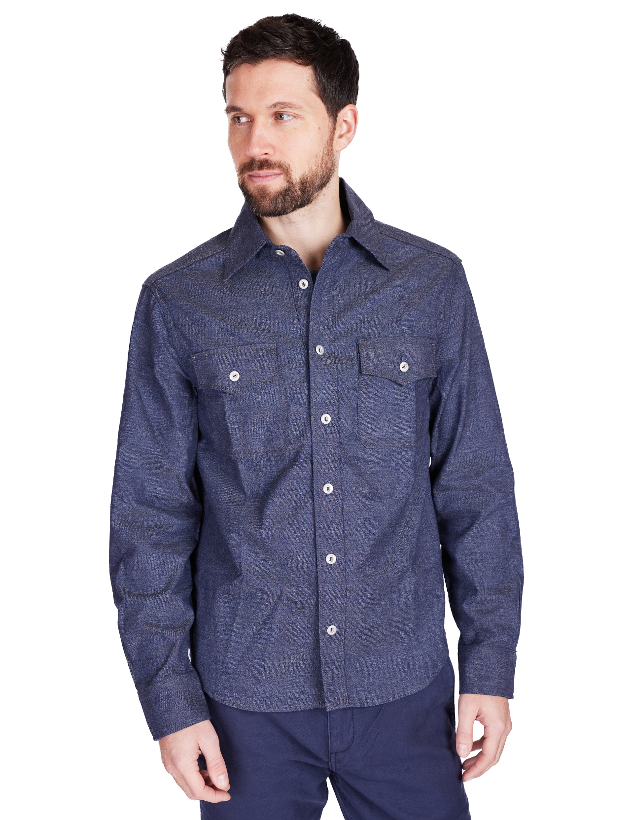 Freenote Cloth - Scout Chambray Shirt - Navy