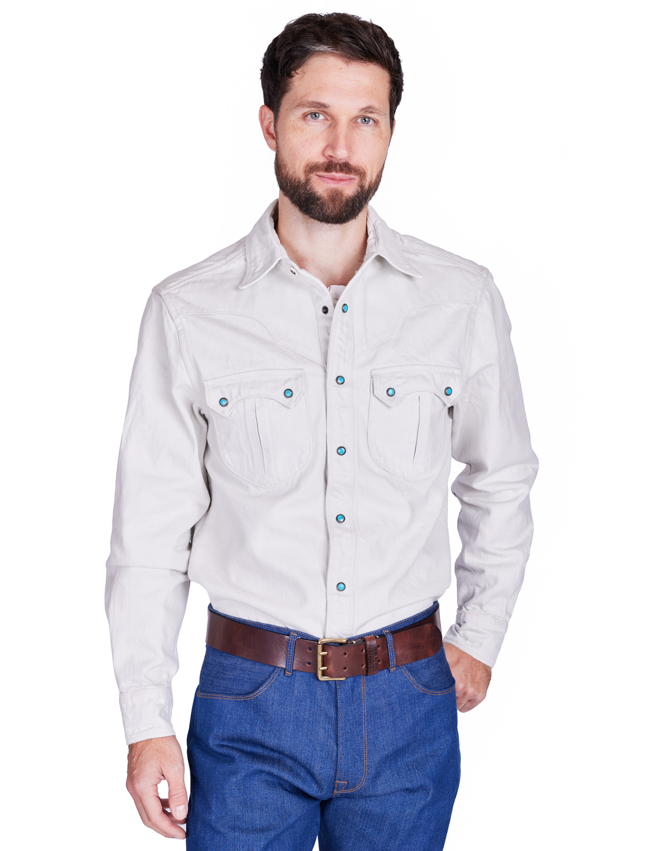 Freenote Cloth - Sinclair Sawtooth Western Shirt - Ivory