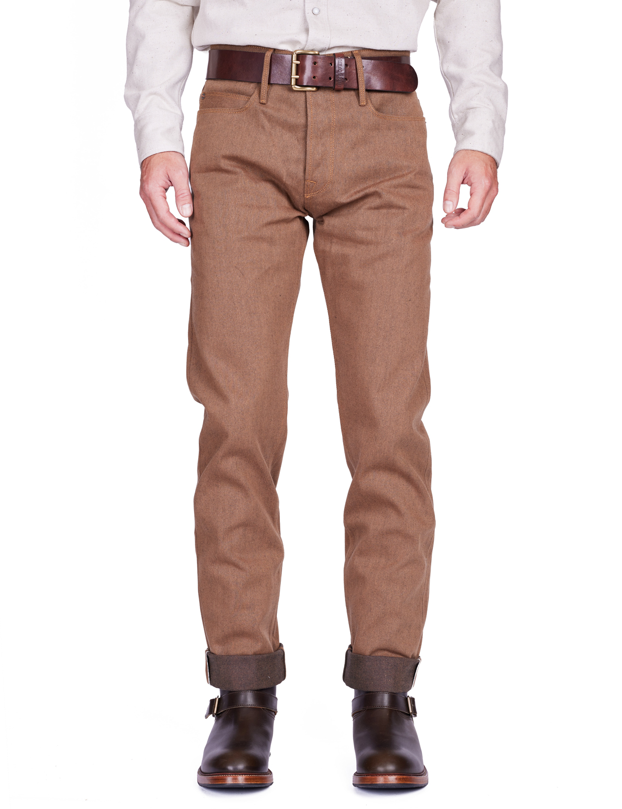 Freenote Cloth - Trabuco Classic Straight Denim Jeans - Brown 15 oz