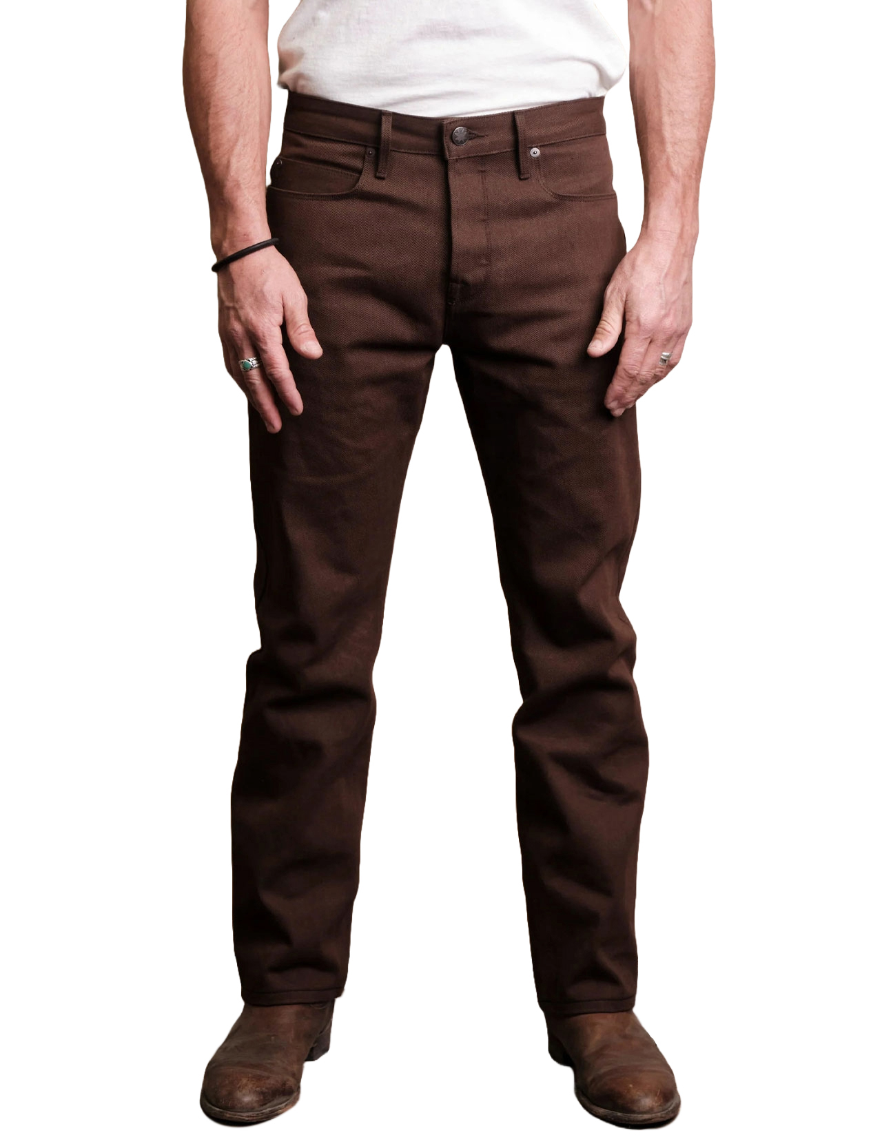 Freenote Cloth - Trabuco Classic Straight Denim Jeans - Dark Brown 15 oz