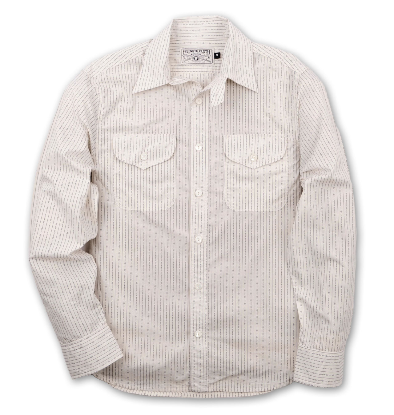 Freenote-Cloth---Wells-Stripe-Shirt---White