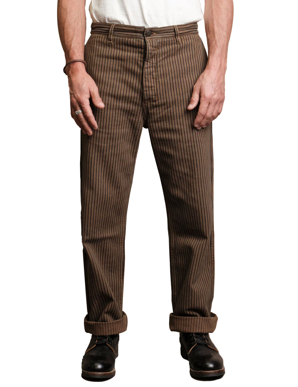 Freenote-Cloth---Western-Pant-Herringbone-Dobby---Brown1