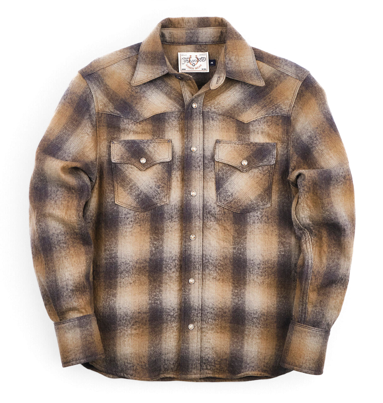 Freenote Cloth - Western Scout Flannel Shirt - Brown Shadow Plaid