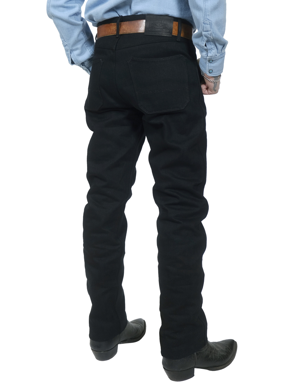 Freenote Cloth - Wilkes Western Raw Black Slub Denim Jeans - 17 oz