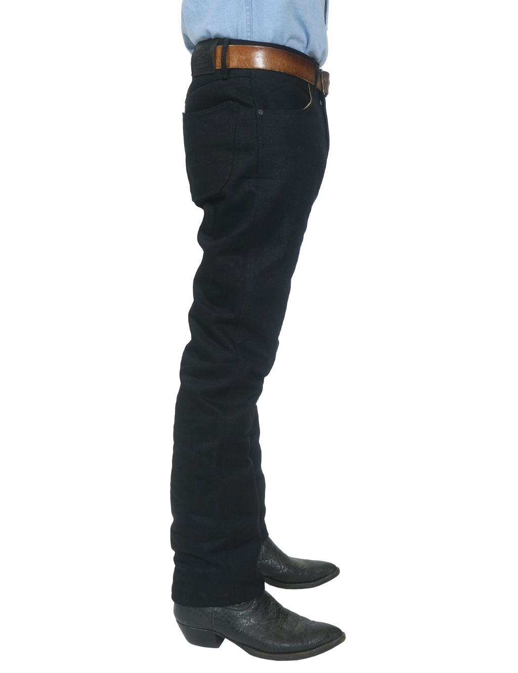 Freenote Cloth - Wilkes Western Raw Black Slub Denim Jeans - 17 oz