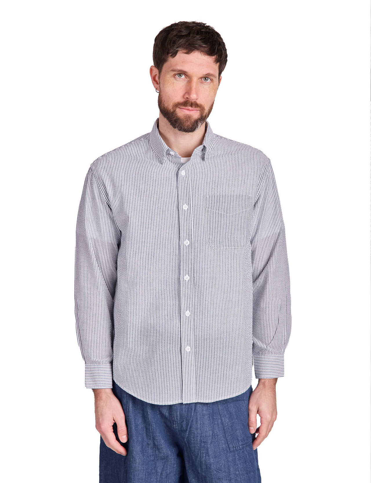 Frizmworks - OG Stripe Seersucker Shirt - Blue
