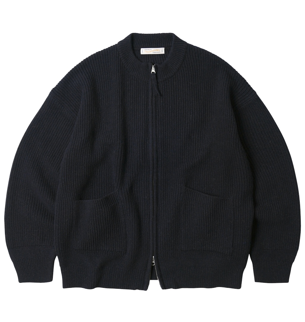 Frizmworks - Wool deck zipup cardigan - Navy