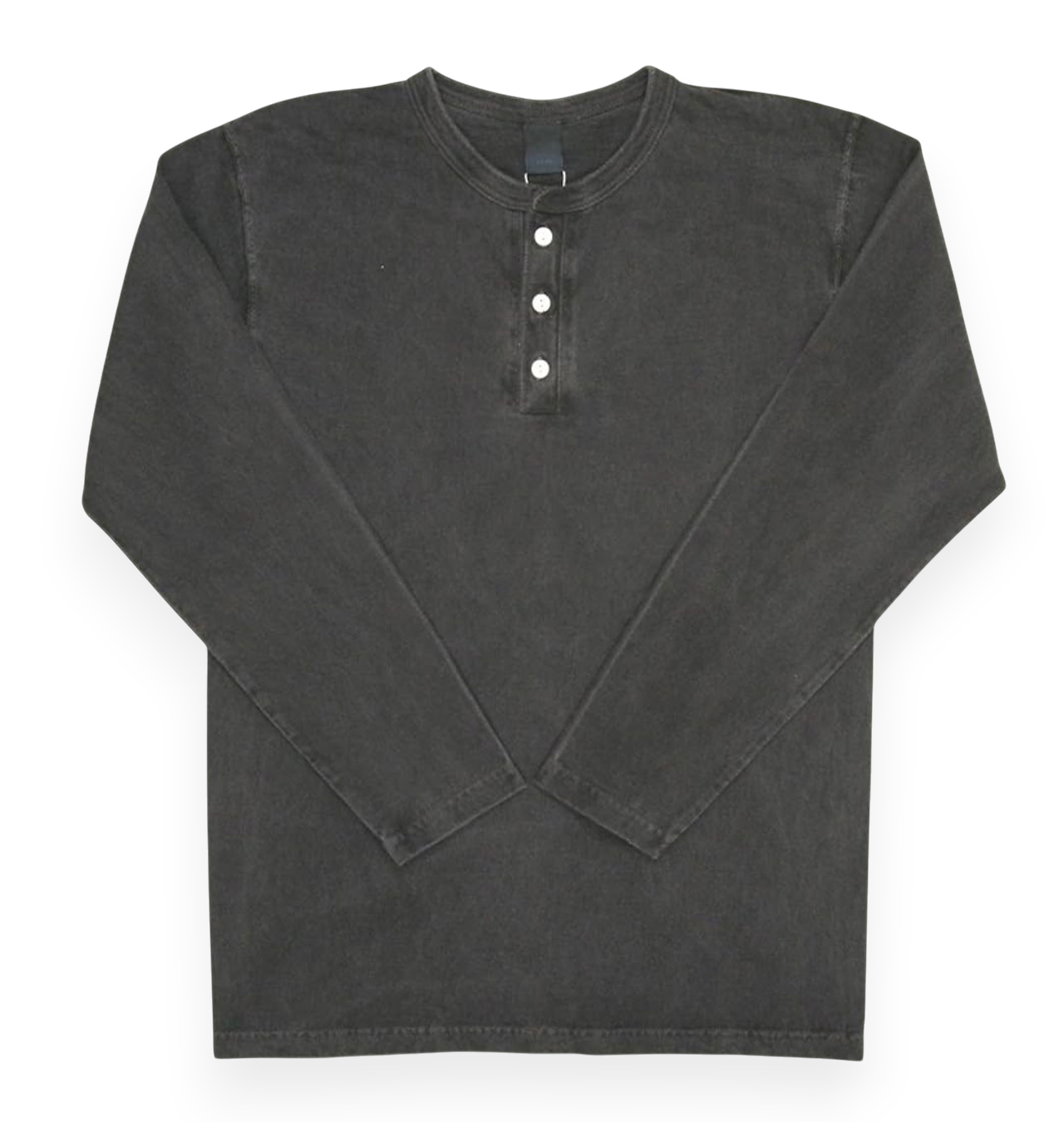 Good On - Long Sleeve Henley T-Shirt - Pigment Dye Black