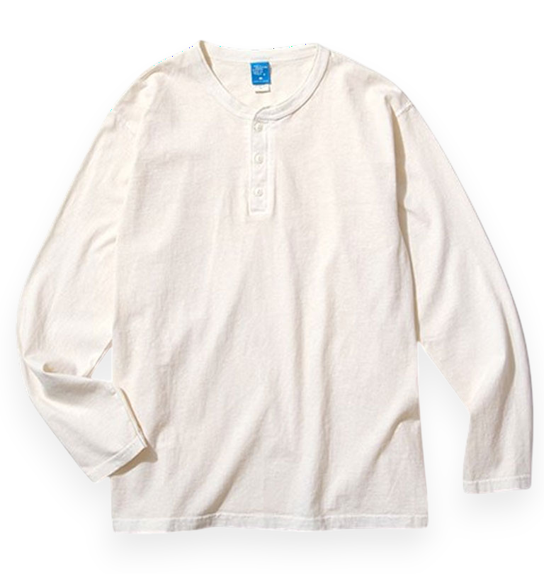 Good On - Long Sleeve Henley T-Shirt - Pigment Dye Natural