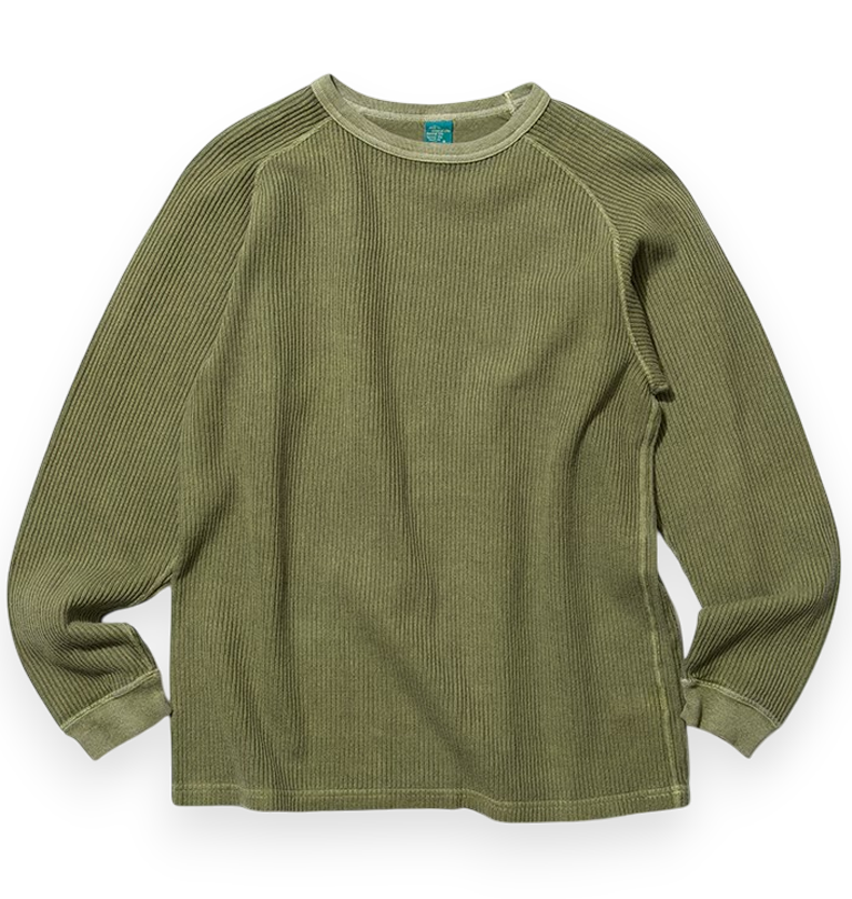 Good On - Long Sleeve Rib Knit - Pigment Dye Sage