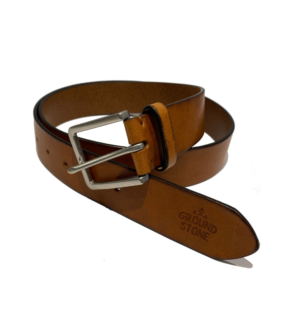 Groundstone---Leather-Belt---Brown