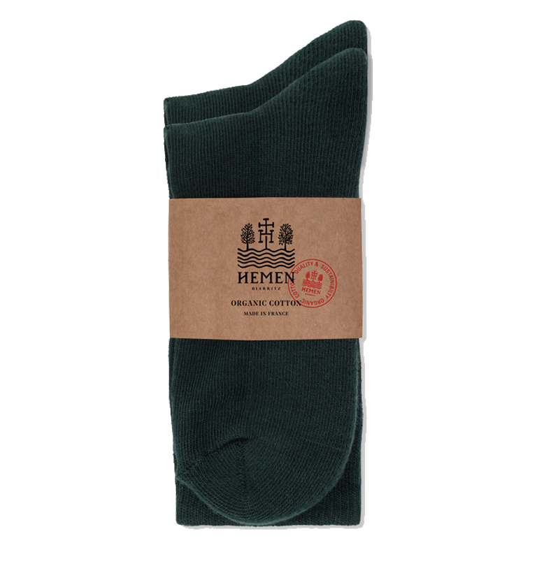 Hemen-Biarritz---Single-Solid-Organic-Cotton-Socks---Dark-Forest-Green1