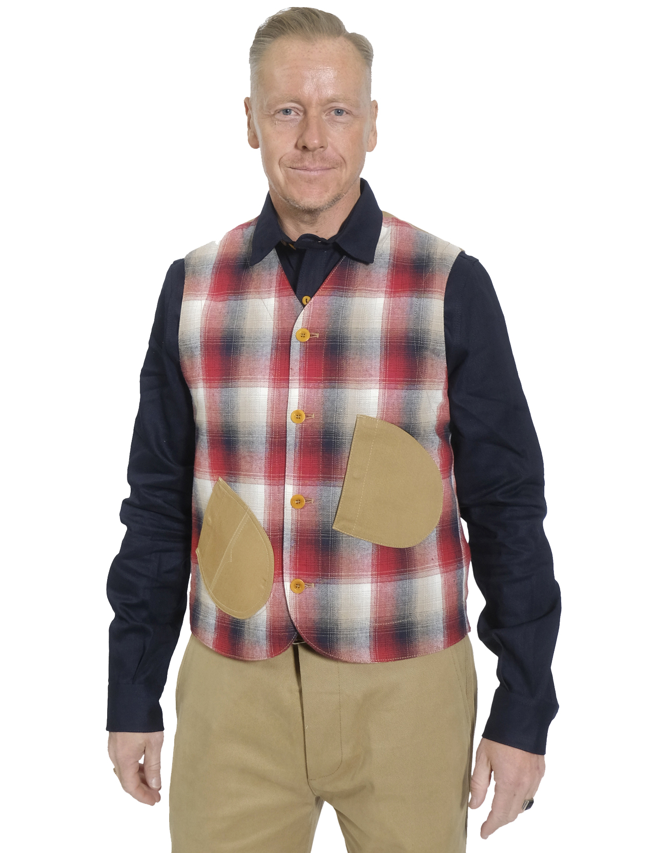 Hens Teeth - Tartan Work Vest - Red Tartan Hens Teeth - Tartan Work Vest - Red Tartan