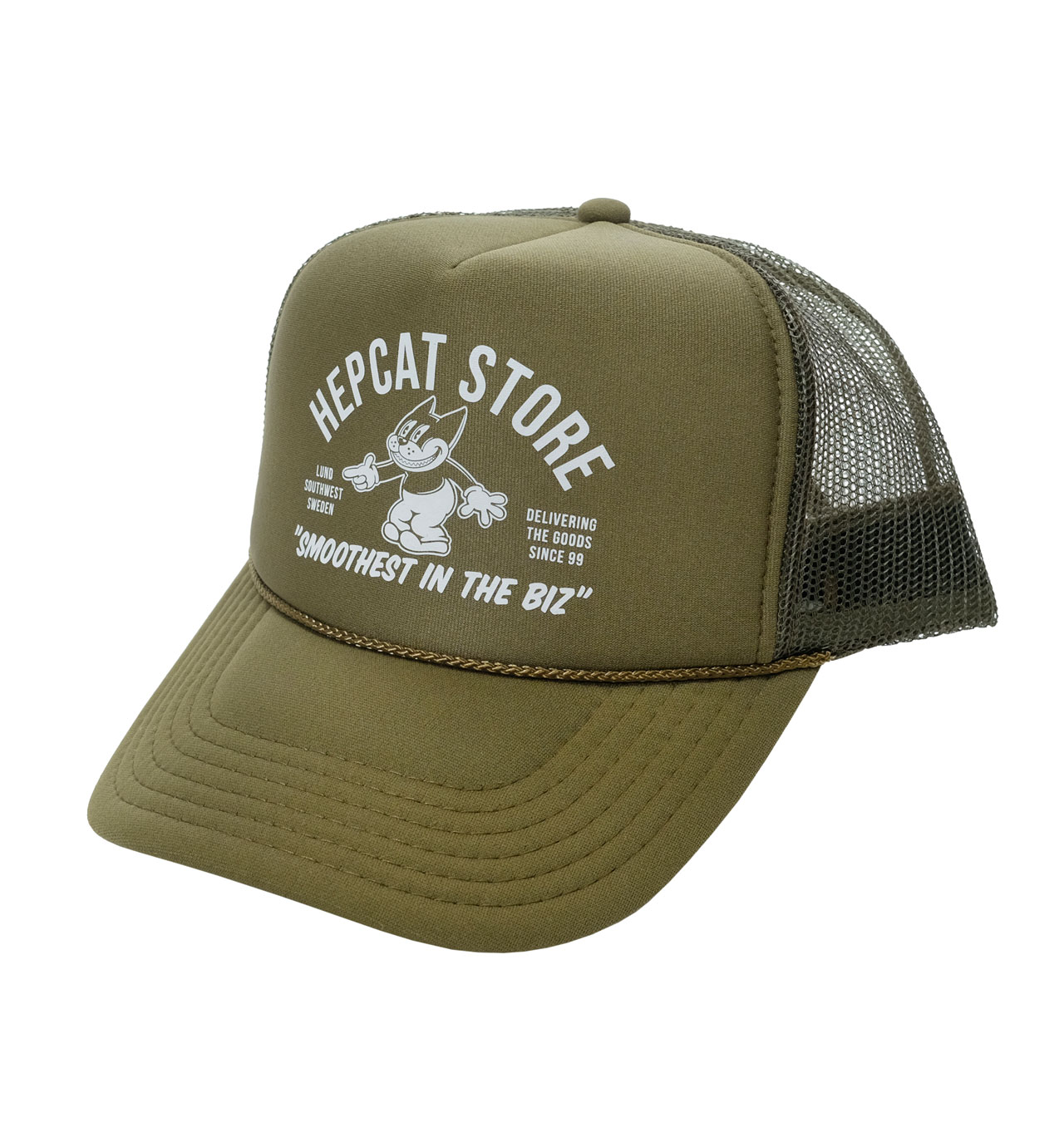 HepCat---Smoothest-In-The-Bizz-Trucker-Cap---Olive