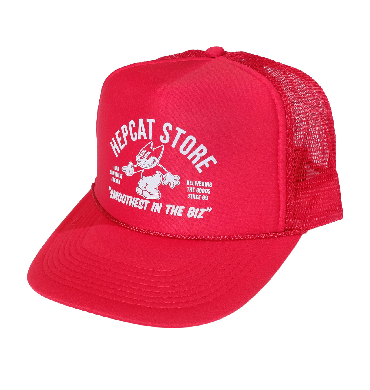 HepCat---Smoothest-In-The-Bizz-Trucker-Cap---red