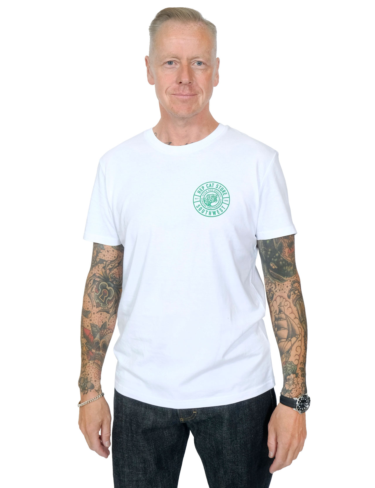 HepCat - Southwest Tee - White/Green